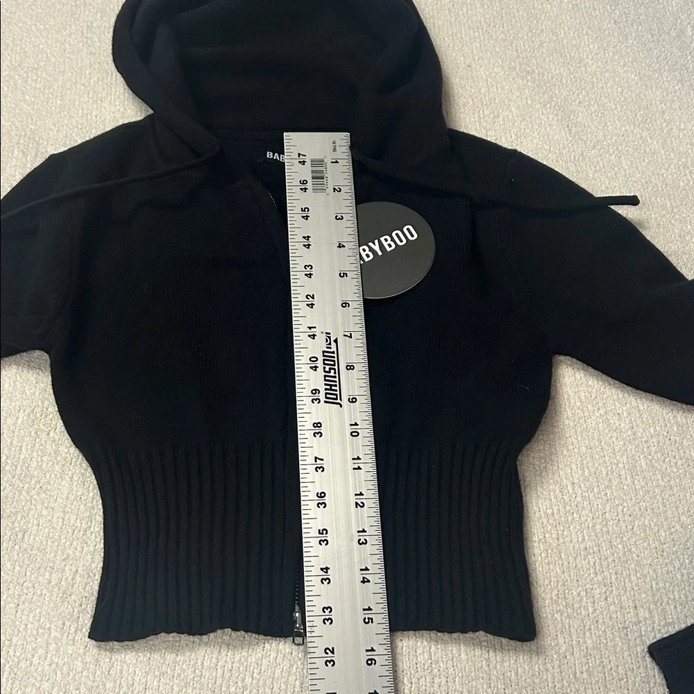 Babyboo Black Hooded Sweater for Women - Picture 5 of 8